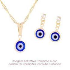 Imagem de Colar Olho Grego 6 mm + Brinco - Sunshine Cristais