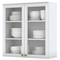 Imagem de Armário Aéreo Cozinha Nova York 2 Portas 2 Prateleiras Branco Hp - Henn