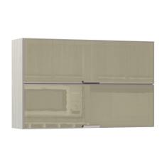 Imagem de Armario Basculante Duplo Luciane 120cm 2 Portas com Vidro Reflecta Bronze Luci