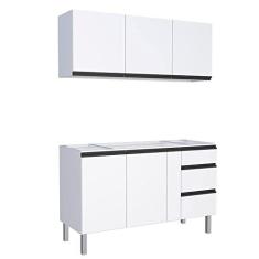 Imagem de Cozinha Completa Gabinete e Armário Aéreo Gaia 150 Cozimax Branco