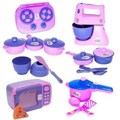 Imagem de Kit Forminha Menina Brinquedo Panelas Batedeira Cozinha 17pç