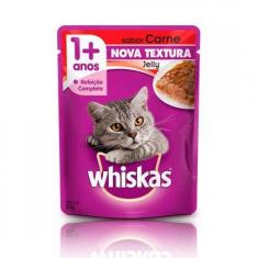 Imagem de Ração Úmida Whiskas Sachê Para Gatos Adultos Sabor Carne Jelly 85G