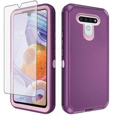 Imagem de Asuwish Capa de telefone para LG Stylo 6/Stylo6 Plus/K71 Stylus com protetor de tela de vidro temperado e capa de celular híbrida à prova de choque acessórios de proteção rígida LGStylo6 6+ 6plus