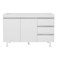 Imagem de Balcão De Cozinha Lux Para Pia De 120cm 100%Mdf Sem Tampo 02 Portas E