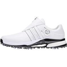Imagem de adidas Tênis de golfe masculino Tour360 24 Boa, Calçado branco/preto/verde Spark, 38
