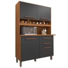 Imagem de Armário de Cozinha Sofia Plus 4 Portas 2 Gavetas Imop Cor Cinamomo Gra