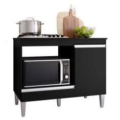 Imagem de Balcão Para Cooktop Carla 1 Porta Preto Ajl