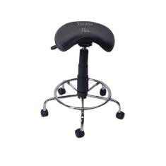 Imagem de Cadeira sela estética s/ encosto c/ regulagem de altura , dentista, tatuador, manicure - base cromada corano preto
