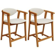 Imagem de Kit 02 Banquetas Baixa Cozinha Sala de Jantar Bancada Cecília L02 Linh