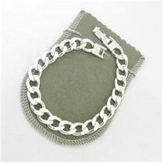 Imagem de Pulseira Masculina 22cm 1cm Largura Folheada Prata PL156