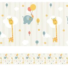 Imagem de Faixa Decorativa Adesiva Infantil Bichinhos 5mx10cm