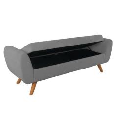 Imagem de Recamier Bau Italia 1,60M Suede Cinza  - Inova Decor - Inova Decoraçõe