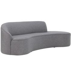 Imagem de Sofá Curvo 03 Lugares 210cm Braço Direito Eron Linho Cinza Mesclado -
