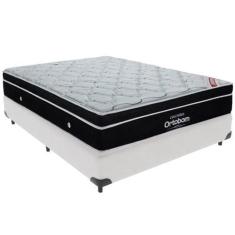 Imagem de Cama Box Branco e Colchão Elegant Molas Ensacadas Casal Ortobom