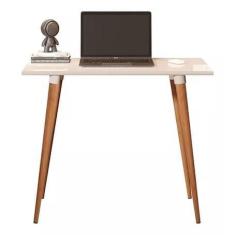 Imagem de Mesa Escritório Minimalista Elegance Computador Escrivaninha Moderna(Branco Brilho)