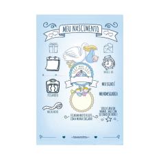Imagem de Quadro Decorativo Informação Nascimento Bebê  30x20 Mdf Adesivado