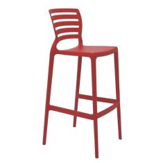 Imagem de Banqueta Sofia Alta Bar Vermelha Tramontina 92137/040