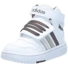 Imagem de adidas Tênis infantil unissex com cano médio, Branco/cinza órbita/cinza vidraceiro, 15