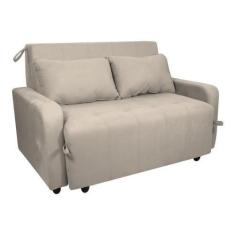Imagem de Sofá-Cama 138cm 2 Lugares com Tecido Suede Multimóveis CR45259, Bege