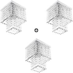 Imagem de Kit 3 Lustres De Cristal Acrilico Marrycrilic Belissimo!
