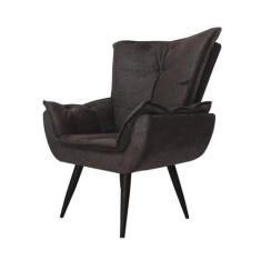 Imagem de Poltrona Decorativa Emília Aba Pés Palito Suede - DS Móveis