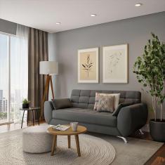 Imagem de Sofá 3 Lugares Suzani Suede Cinza