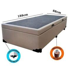 Imagem de Cama Box Com Baú Solteiro Sintético Bege