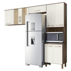 Imagem de Armario De Cozinha Fit Com 8 Portas 261 Cm Carvalho Nature/Off White