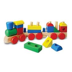 Imagem de Melissa & Doug Trem Empilhável - Brinquedo de Madeira (18 peças)