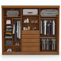 Imagem de Guarda Roupa Casal Florença 3 Portas de Correr com Espelho Freijó Maní - Luapa