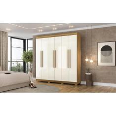 Imagem de Guarda Roupa Elegance 6 Portas e 2 Gavetas Internas - Cor Nature Champanhe - Vila Rica