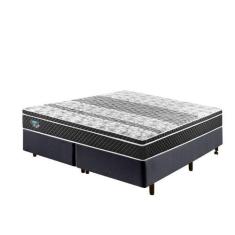 Imagem de Cama Box Queen 158X198 Alpha Cinza Com Colchão Molas Verticoil - Cama