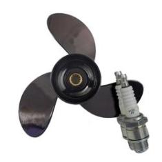 Imagem de Helice De Aluminio Para Mercury 15hp + 2 Vela Ngk Br7hs