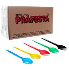 Imagem de Colher Plástica Sobremesa Mista Com 1000 Unidades Prafesta