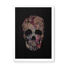 Imagem de Arte Maníacos Quadro Decorativo em Madeira Caveira Mosaico Colorio - 23x16,25cm (Moldura caixa em laca )