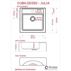 Imagem de Conjunto Para Banheiro Gabinete Com Cuba Q35 600W Metrópole Compace Carvalho