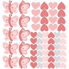 Imagem de Adesivo De Parede Borboletas Coração Kit Extra Safari Menina