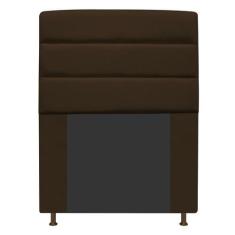 Imagem de Cabeceira Estofada Turim 100 cm Solteiro Suede Marrom - Amarena Móveis