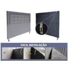 Imagem de Cabeceira Queen 160 Cama Box Sophia Capitonê Diamond 2 Preto Suede Com
