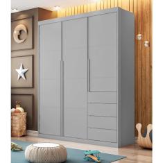 Imagem de Guarda Roupa Pérola 3p Cinza Phoenix Baby