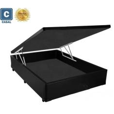 Imagem de Cama Box Baú Casal Premium Sintético Preto