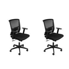 Imagem de Kit 2 Cadeiras para Escritório Diretor com Nr17 Tóquio 3329 Preto Preto Preto
