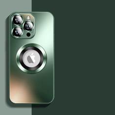 Imagem de Capa de telefone com proteção de lente de câmera de vidro fosco para iPhone 14 13 12 11 Pro Max Capa magnética de carregamento sem fio, verde, para iPhone 13Pro Max