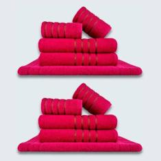 Imagem de Jogo De Toalhas 10 P?s Cole??o Montreal 100% Algod?o Rosa+rosa