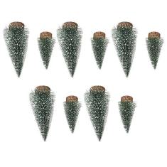 Imagem de Árvore de Natal, 10 Decoração de Pinheiro de Natal Mini Árvore de Natal Decoração de Mesa de Natal Com um Pacote Conveniente de 10 Peças para Decoração Versátil