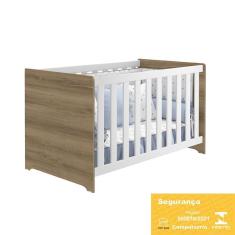 Imagem de Berço Americano 2x1 Mali - Reller Móveis Branco Fosco/Mezzo