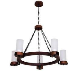 Imagem de Lustre Muller Country Redondo 5 Lâmpadas Envelhecido 1105E