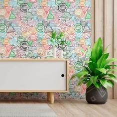 Imagem de Papel De Parede Adesivo Carimbos N013181 Rolo 0,58X3M