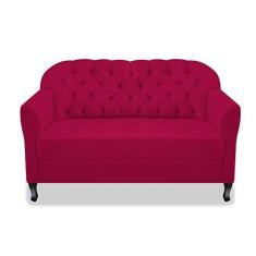 Imagem de Namoradeira Recamier Sofá Julia com Botonê para Sala de Estar Recepção Escritório Quarto Pink Suede - AM Decor