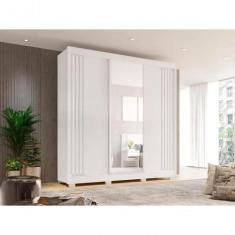 Imagem de Guarda Roupa Casal Com Espelho 3 Portas E 4 Gavetas Atenas - Sallêto